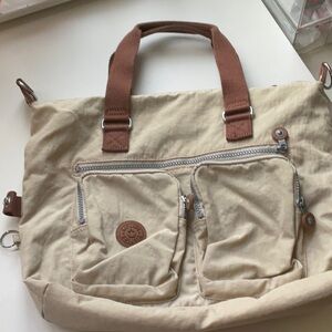 Kipling Beige Crossbody Bag with Brown Accents